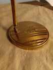 Vintage Victorian Handheld Mirror  Fold Up Handle  Gold Tone Metal  Vanity