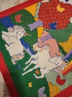 Vintage Rainbow Unicorn Quilt Tapestry Wall Hanging 1980s Retro Birds Butterfly