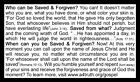 You Can Be Saved   Forgiven   Gospel Tracts   Business Card Size   Pack Of 50