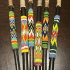 Vintage 6 Pce Handmade 15    Spears With Beading 