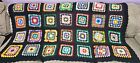 Vintage Granny Square Crochet Blanket Afghan Throw  69  l  X 42  w  Please Read