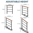 Adjustable Handrail For Stairs 2   3 Step Stair Railing Wood Handle Wrought Iron