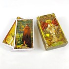 Golden Art Nouveau Tarot Deck 78 Cards Divination Occult Tarot Cards For Beginne