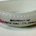 Rock Valley Iowa Ia Antique Milk White Depression Glass Souvenir Trinket Boat