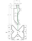 49    Segmented American Type Press Brake Punch  h  3 78     4-way Die  2 36 sq 