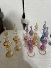 Lot Of 10  Egyptian Blown Glass Miniature Perfume Bottles For Perfumes