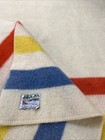 Vtg Orrlaskan Red Yellow And Blue Striped 100  Wool Blanket Approx 68   x 43    Usa