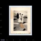 Old Vintage Photo Women Holding Boy Outside On Sidewalk By House Snapshot