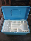 Vintage 1970 s Wil-hold Wilson Blue Sewing Craft Box W  Removable Tray - Retro