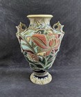 Antique Japanese Satsuma Phoenix Handle Art Nouveau Pottery Amphora Vase 16 