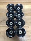 Black Roller Skate Wheels 8 Pack   91a 54mm Tall 41mm Wide With 8mm Bearings