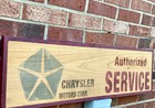 Vintage Chrysler Motors Corp  Authorized Service Pentastar Wooden Sign 38  X 10 