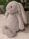 Jellycat London Gray Bashful Bunny Rabbit Medium 12    Floppy Ears Plush Lovey