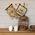 Fall Oven Mitts And Pot Holders Sets  Farmhouse Rustic Autumn Pumpkin Color-6