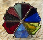 Vintage Stained Glass Wheel Kaleidoscope - Slumped Purple Agate Scope - 2 Wheels