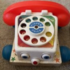 Vtg 1961 Fisher Price Chatter Phone  747 Telephone Pull Toy With Moving Eyes