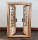 Dollhouse Double French Doors With Scroll Windows 1 12 Scale Miniature