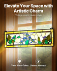 35 2 x13 1  Tiffany Style Stained Glass Window Panel Hanging Transom