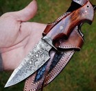10    Damascus Steel Hunting Skinner Knife     Custom Fixed Blade     Gift For Men