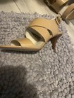 Michael Kors Joselle Beige Nude Patent Leather Open-toe Pump Heels Us Size 9