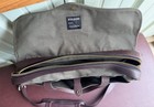 Filson Green Canvas   Brown Leather Briefcase Messenger Bag Zip snap Pockets