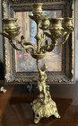 Antique French Candelabra Bronce  A Beautiful Women Holding The Bace Stile 19th