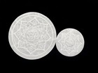 Selenite Crystal Cleanse Round Circle Charging Plate Lotus 2 4    3 9  Inches