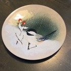 Vintage Norman Brumm Painted Chickadee Enamel On Copper 6  Plate 