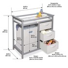 Modern Baby Changing Table - Nursery Furniture With Laundry Hamper And 3 Stor   