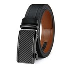 Genuine Leather Mens Ratchet Belt Belts For Men Adjustable Automatic Buckle
