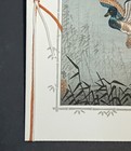 1950 Japanese Woodblock Print Christmas Card Tsuchiya Koitsu Ducks   Full Moon