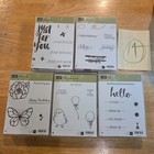 Stampin  Up  5  Stamp Sets W  Wooden Blocks Unused Lot Crafting Usa Look 
