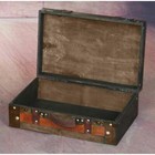 Vintiquewise Trunk Antique Brown Sturdy Wood Built-in Storage 13 In  Width