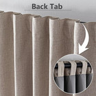 Blackout Curtains 84 Inch 2 Panels Faux Linen Room Darkening Beige Drapes Set Pr