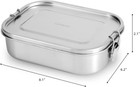 Stainless Steel Bento Lunch Food Box Container  5-compartment Large 1400ml Metal