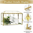 Large Clear Glass Wedding Card Box With Lock And Key Slot Geometric Vintage