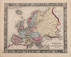 1860 Europe Map Political Divisions - Original Spain - Italy - Prussia