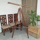 39  Brass Antique Nautical Floor Standing Telescope With Wooden Tripod Stand
