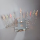 Menorah Vtg Electric Lucite Acrylic Mirrored Judaica Light Up Works 