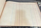 Vintage Standard Columnar Ledger Book Canvas Leather Accents 16 X 12