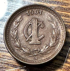 1901 Mexico 1 Centavo Super Original Choice Au Km-394 1 Chrc