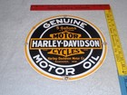 Vintage Harley Davidson Motor Oil 11 1 4  Porcelain Gas   Oil Sign  Motorcycle 