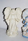 Vintage Resin Angel Figurines Lot Of 3 Guardian Angel With Children Baby 9 Inch