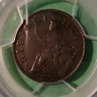 1723  Woods  Hibernbia   Colonial   Bronze  Halfpenny - Pcgs  Certified  Xf 40  