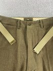 Vintage Military Pants 31x29 Green Wool M-1952 Korean War Us Army Field Trousers