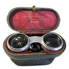 Vintage Opera Glasses Spaulding Co Paris Floral Repousse With Case