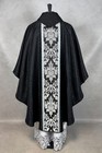 Black Chasuble Gothic Style Vestment  Black- Silver Brocade