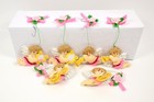 Completed Vtg 1991 Bucilla Christmas Cherubs Felt Ornaments Set Of 6 Finished