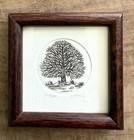 Vintage Miniature Signed Stefan G  Tree Etching 127 300 Framed Limited Ed