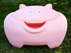 Vintage 1994 Step 2 Large Pink Pig Toy Box Chest Farmhouse Piggy Storage Deck